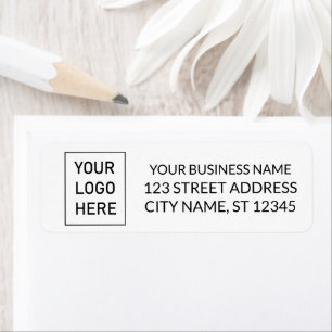Professional Custom Company Logo Business White Return Address Label