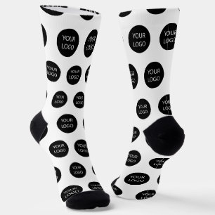 Professional Custom Company Logo Business White    Socks