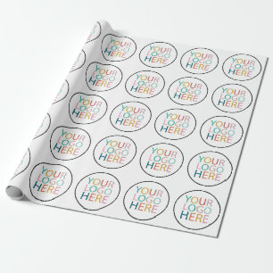 Professional Custom Company Logo Business White Wrapping Paper
