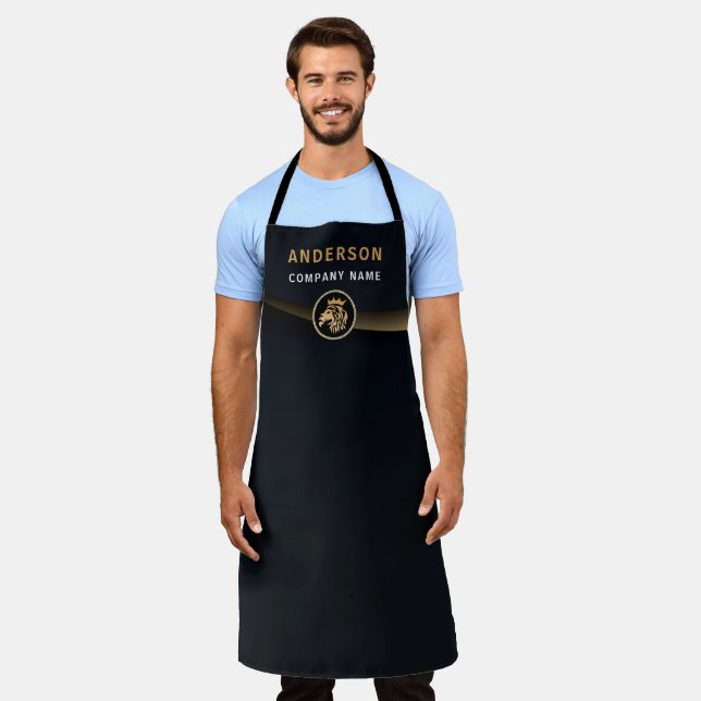Professional Custom Elegant Lion Logo Apron (Worn)