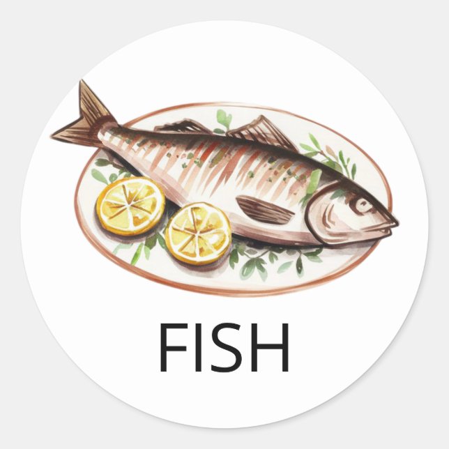 Professional Custom FISH Wedding Meal Choice       Classic Round Sticker (Front)