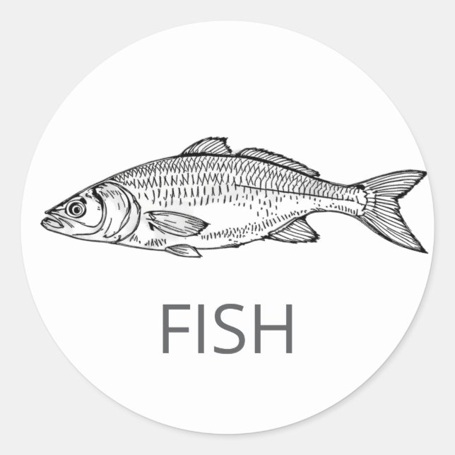 Professional Custom FISH Wedding Meal Choice       Classic Round Sticker (Front)