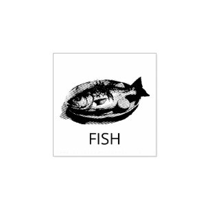 Professional Custom FISH Wedding Meal Choice       Rubber Stamp