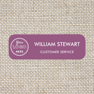 Professional Custom Logo Berry Purple Employee Name Tag