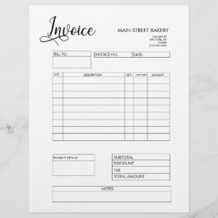 Professional Custom Logo Customer Invoice Letterhead