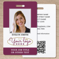 Professional Custom Logo ID Security Plum