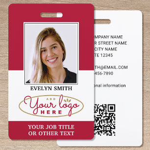 Professional Custom Logo ID Security Red Badge