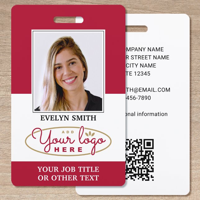 Professional Custom Logo ID Security Red Badge (Creator Uploaded)