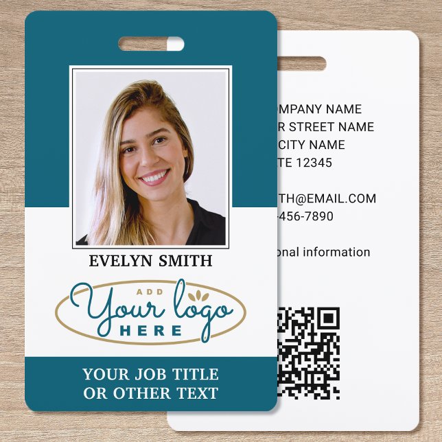 Professional Custom Logo ID Security Teal Badge (Creator Uploaded)