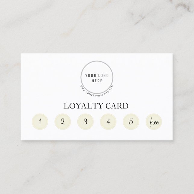 Professional Custom Logo Loyalty Punch Card (Front)