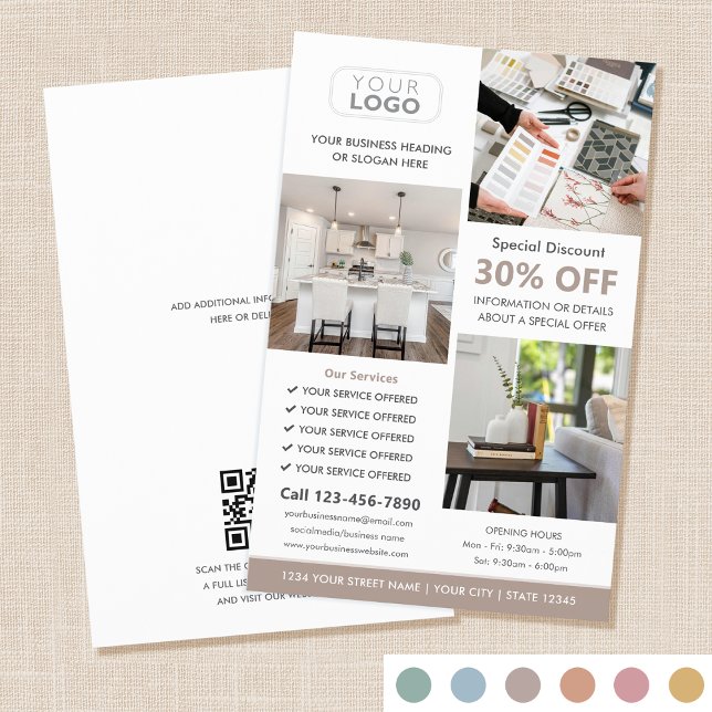 Professional Custom Photo Logo Taupe Marketing Flyer (Creator Uploaded)