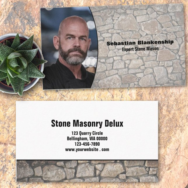 Professional Custom Photo Stone Wall Business Card (Creator Uploaded)