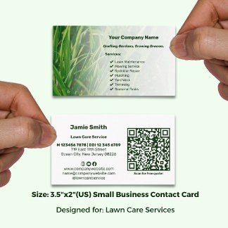 Professional Custom Photo with QR Code Landscape Business Card