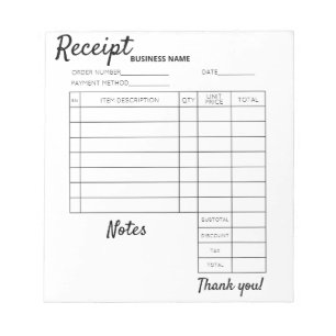 Professional Custom receipts for business  Notepad