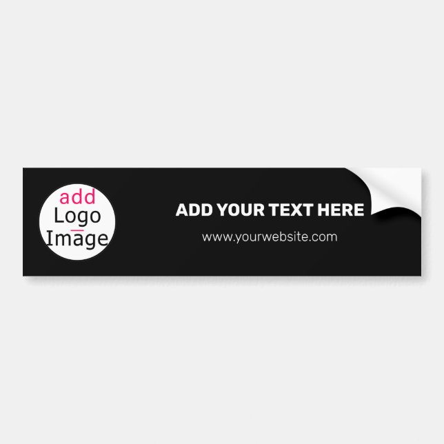 Professional Customisable Business  Brand Black   Bumper Sticker (Front)