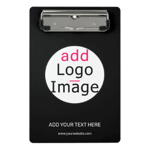 Professional Customisable Business Brand Black Mini Clipboard