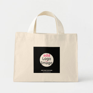 Professional Customisable Business Brand Black   Mini Tote Bag