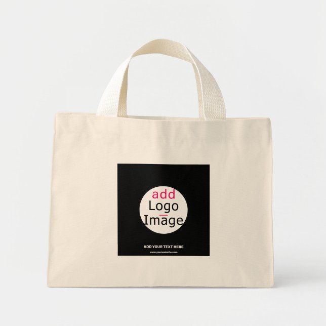 Professional Customisable Business Brand Black   Mini Tote Bag (Front)