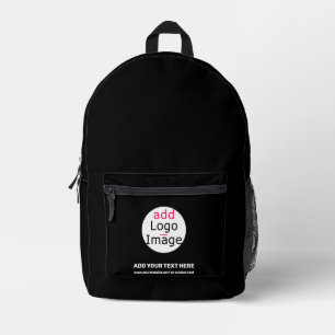Professional Customisable Business Brand Black Printed Backpack