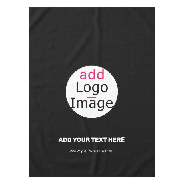 Professional Customisable Business Brand Black   Tablecloth (Front)