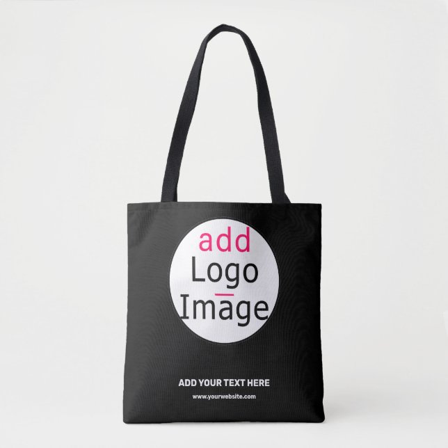 Professional Customisable Business Brand Black   Tote Bag (Front)