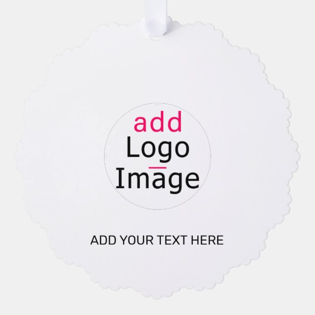 Professional Customisable Business Brand White Tree Decoration Card (Front)