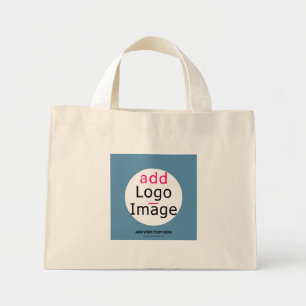 Professional Customisable Business Chic Dusty Blue Mini Tote Bag
