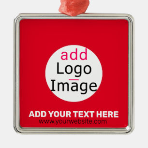 Professional Customisable Business Chic Vivid Red Metal Ornament