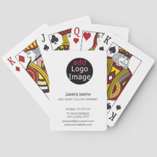 Professional Customisable Business Chic White Playing Cards