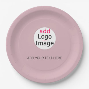 Professional Customisable Business Dusty Rose Hue Paper Plate