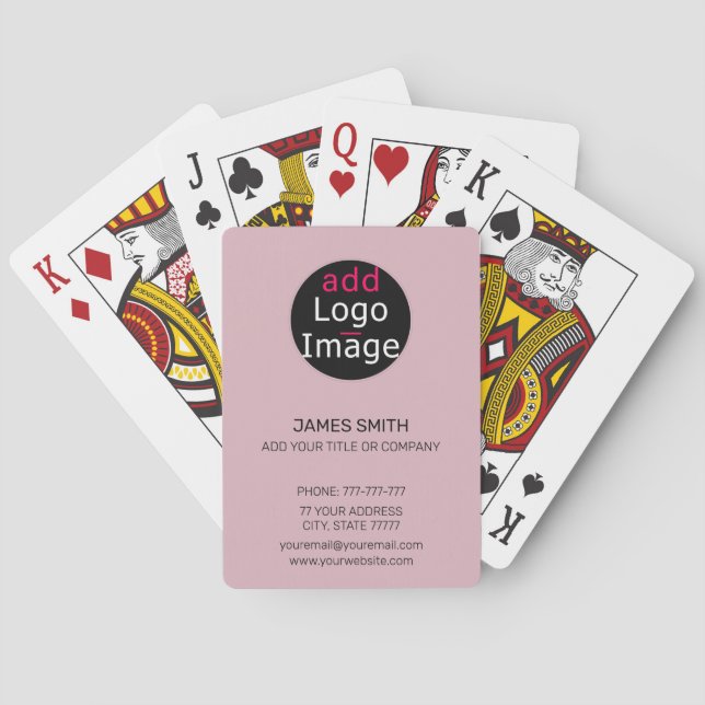 Professional Customisable Business Dusty Rose Pink Playing Cards (Back)