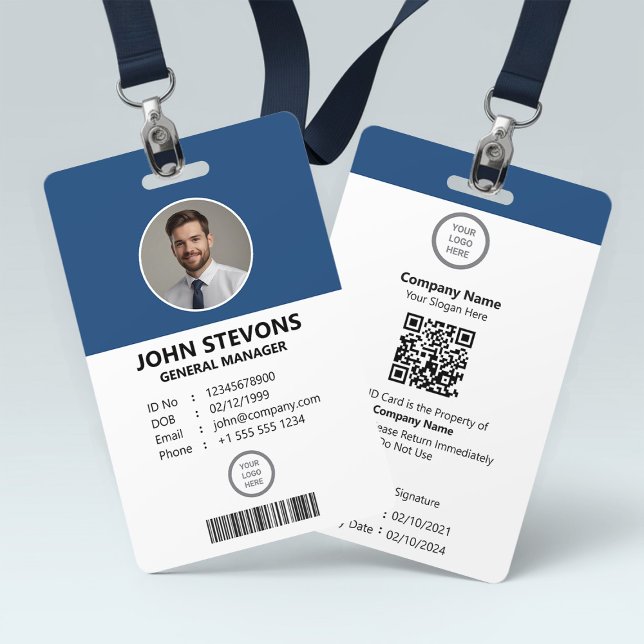 Professional Customisable Employee Identification ID Badge (Creator Uploaded)