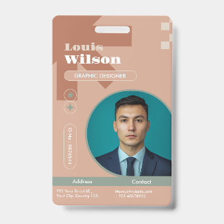 Professional Customisable Name & Barcode Staff ID Badge