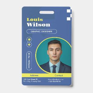 Professional Customisable Name & Barcode Staff  ID Badge