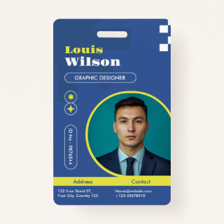 Professional Customisable Name & Barcode Staff ID Badge