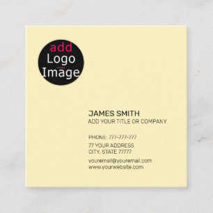 Professional Customisable Promotional Vanilla  Square Business Card