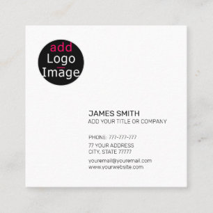 Professional Customisable Promotional White Square Business Card