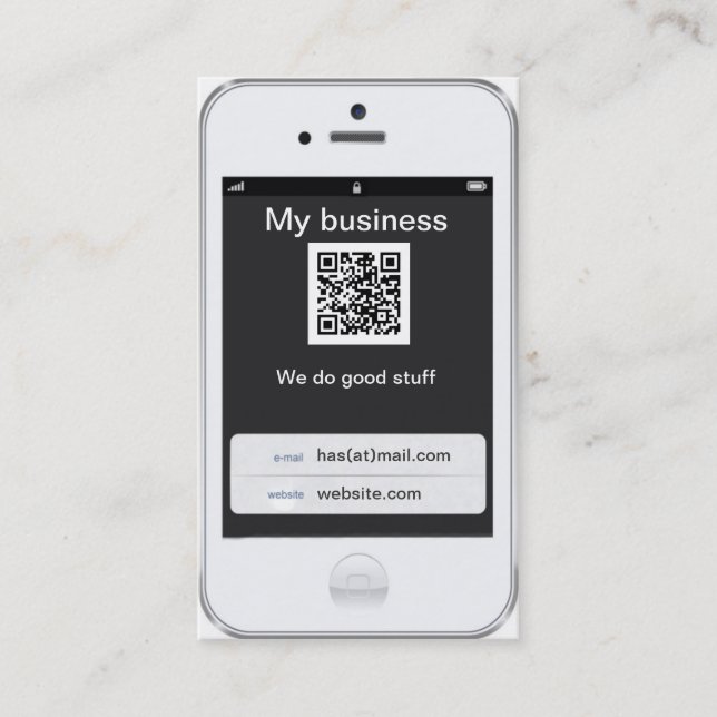 Professional Customisable white iPhone Design Business Card (Front)