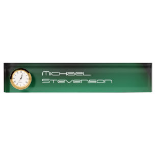 Professional Customise Text Nameplate with Clock