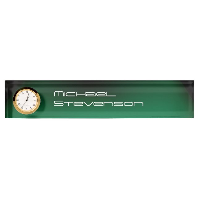 Professional Customise Text Nameplate with Clock (Front)
