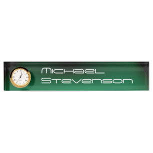 Professional Customise Text Nameplate with Clock