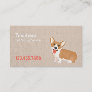 Professional Cute Dog Pet Sitting Business Card