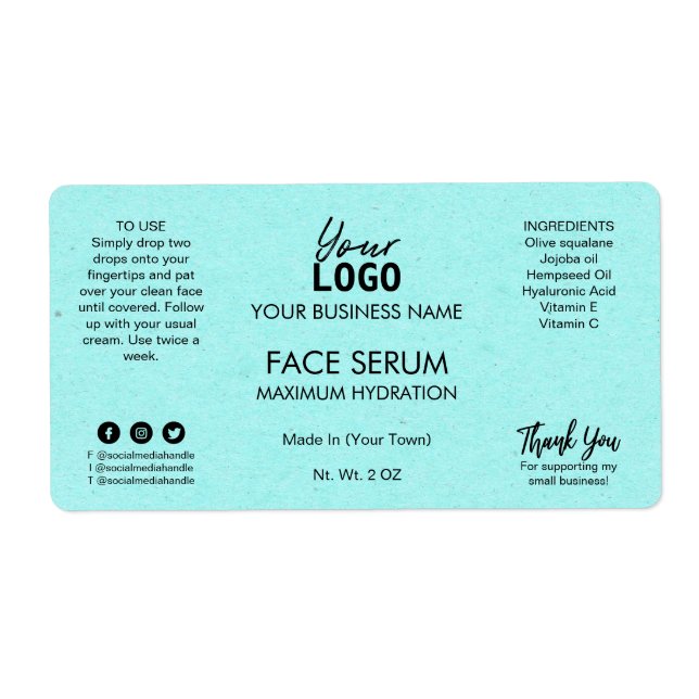 Professional Cyan Blue Face Oil Serum (Front)