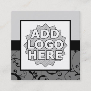 professional damask add your own logo square business card