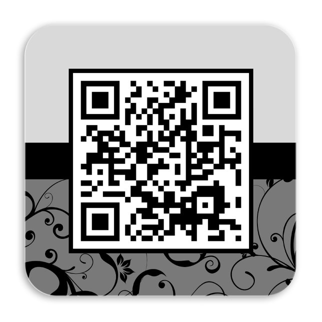 professional damask QR code Square Business Card (Creator Uploaded)