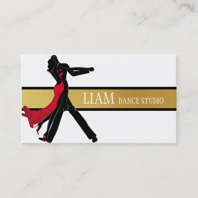 Professional Dance Instructor, Lessons, Studio Business Card (Front)