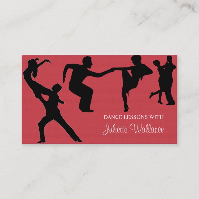 Professional Dance Studio, Instructor Business Card (Front)