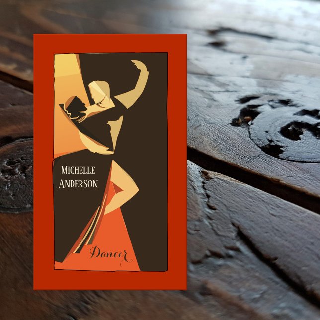Professional Dancer Business Card (Business card featuring a stylized dancing couple)