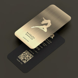 Professional Dancer Elegant Gold Choreographer Business Card