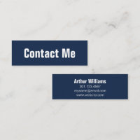 Professional Dark Blue and White Mini Contact Card